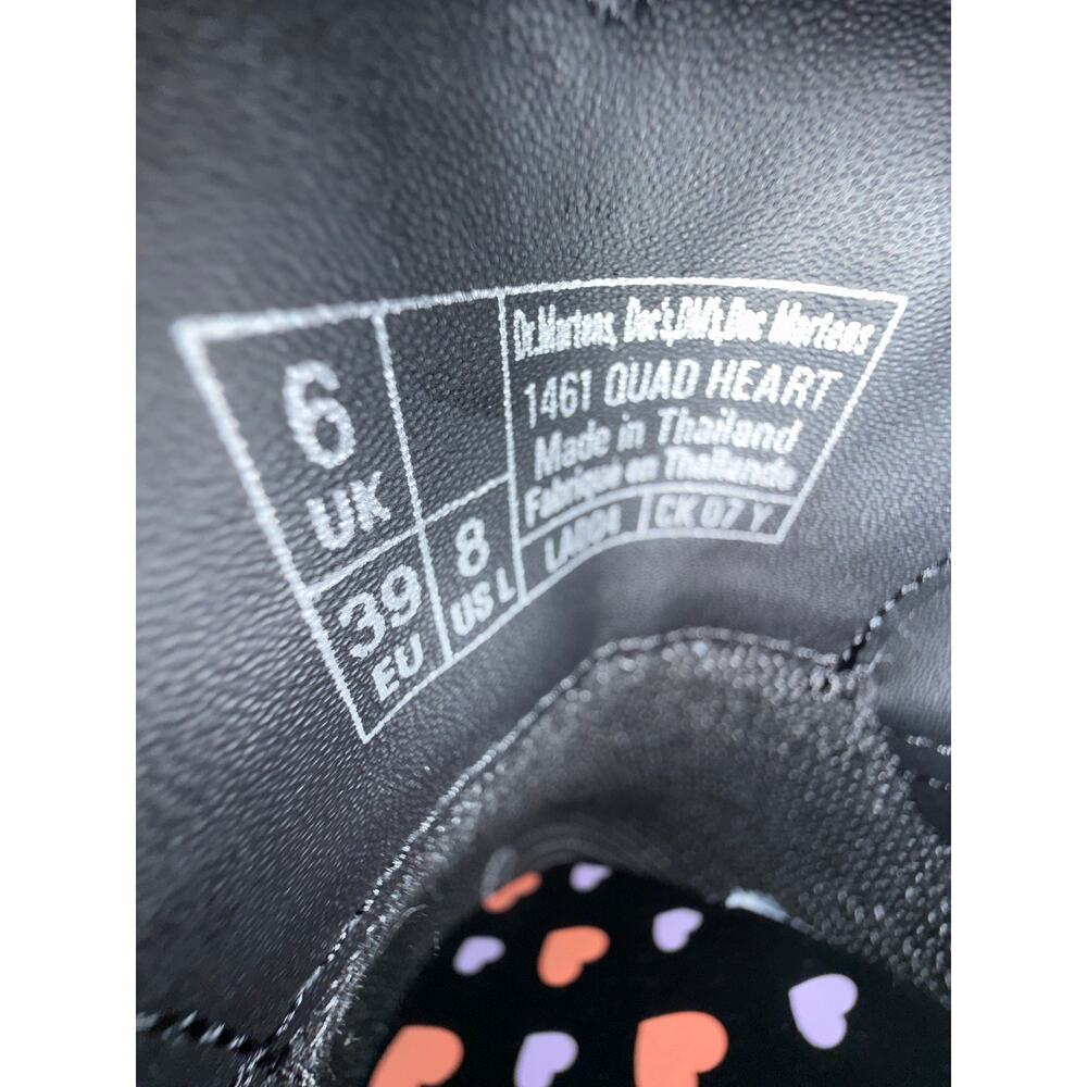 Dr Martens 1461 Quad Heart Platform Oxford Black Leather Pink Womens 8 30604001 - Picture 12 of 16